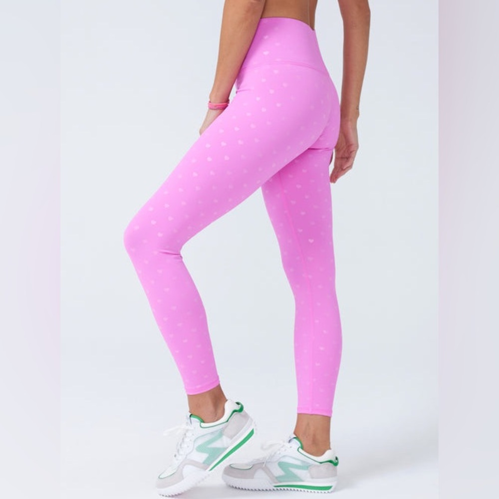Terez UpLift Leggings in Pink Heart Foil - Large